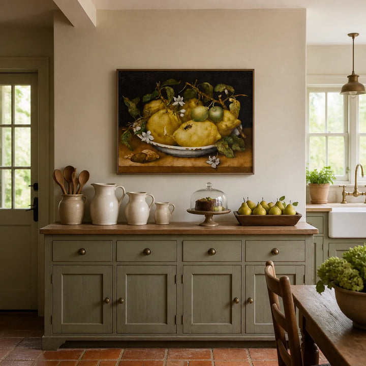 Room mockup featuring Bowl of Lemons Still Life Art Print