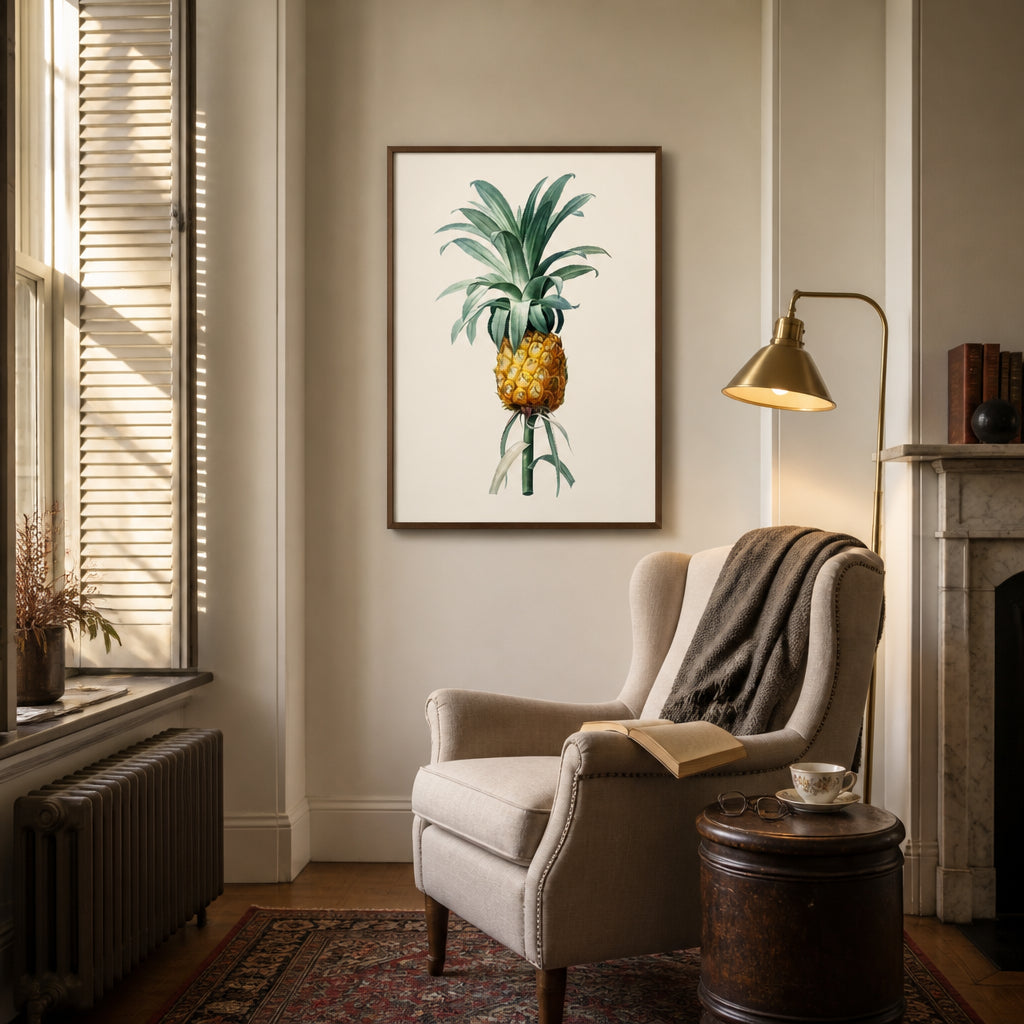 Room mockup featuring Pineapple Vintage Art Print