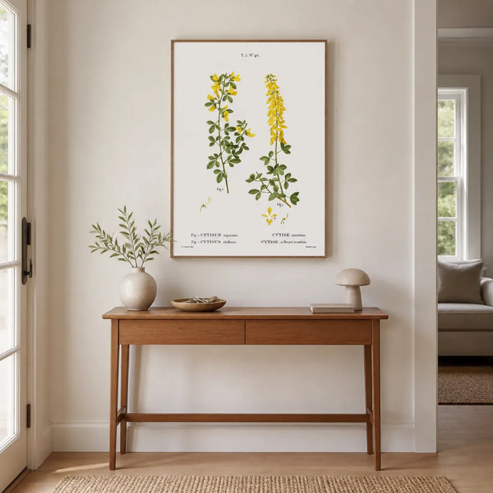 Room mockup featuring Pair of Yellow Botanical Art Prints 2