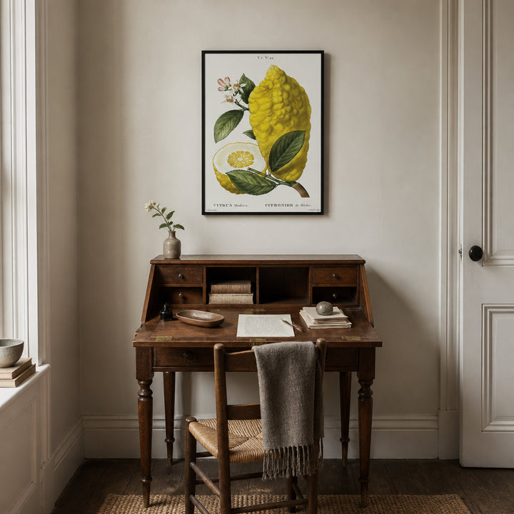 Room mockup featuring Citron Vintage Fruit Art Print