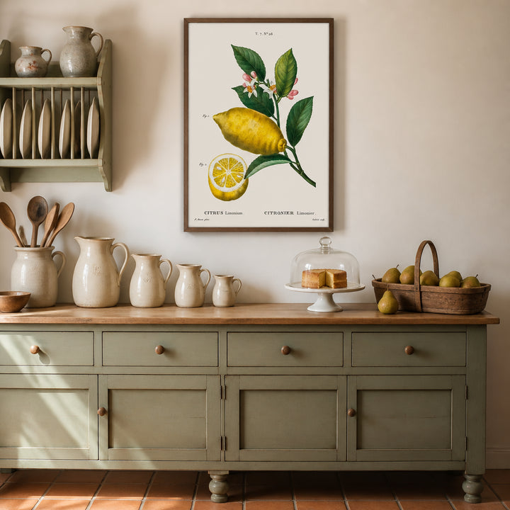 Room mockup featuring Citron 2 Vintage Fruit Art Print