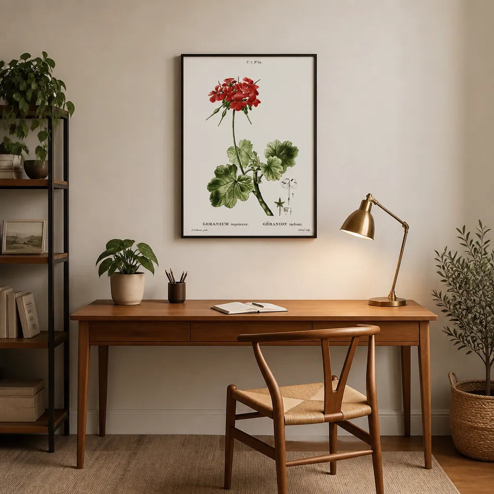 Room mockup featuring Pair of Red Botanical Art Prints