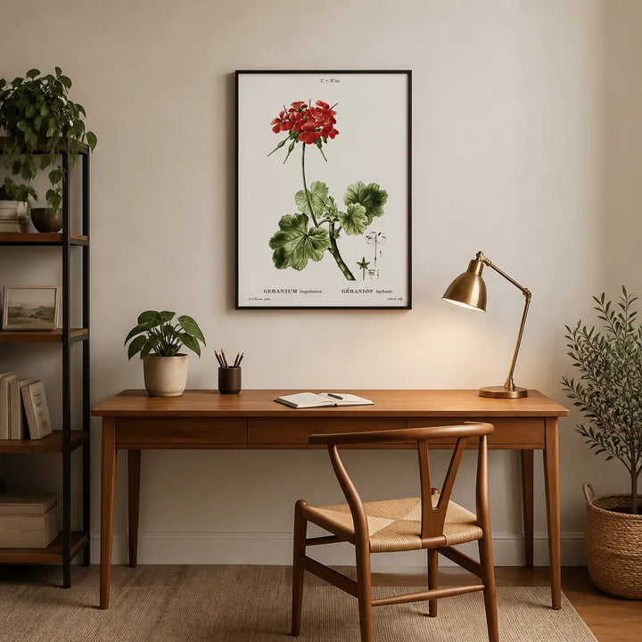 Room mockup featuring Pair of Red Botanical Art Prints