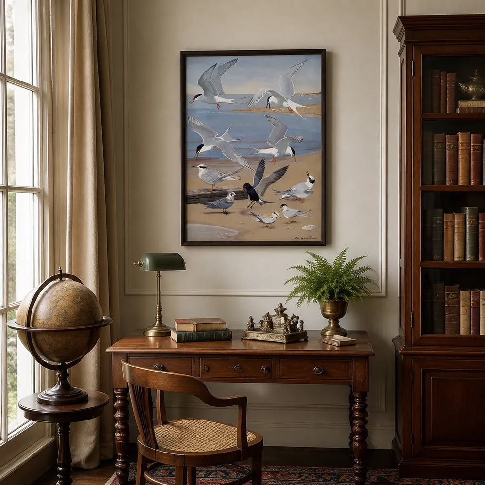 Room mockup featuring Terns on a Beach