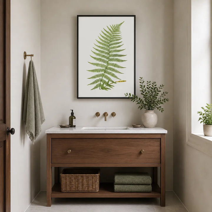Room mockup featuring Lady Fern Botanical Art Print