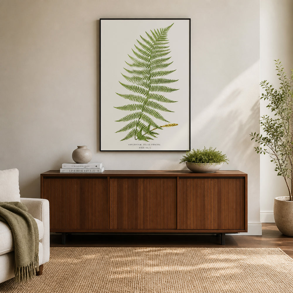 Room mockup featuring Lady Fern Botanical Art Print