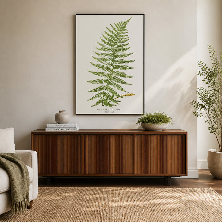 Room mockup featuring Lady Fern Botanical Art Print