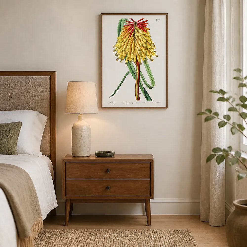 Room mockup featuring Pair of Yellow & Orange Botanical Art Prints
