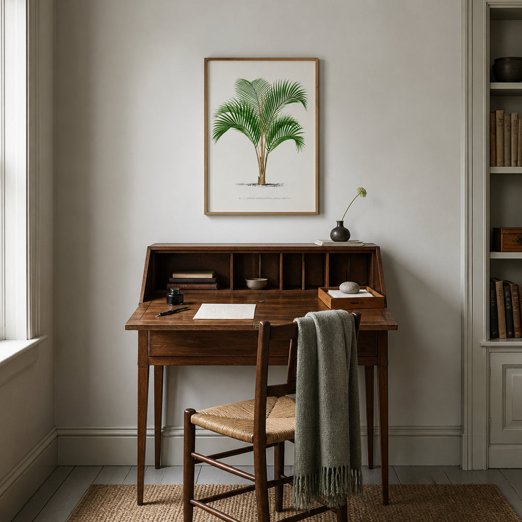 Room mockup featuring Pair of Vintage Palm Art Prints 5