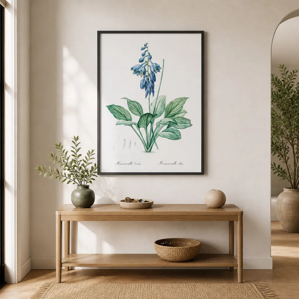 Room mockup featuring Daylily Vintage Flower Art Print