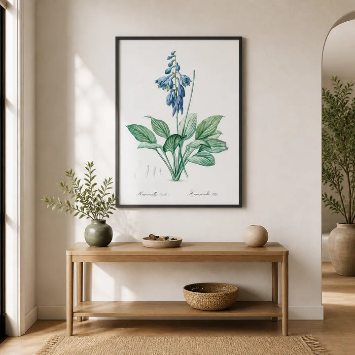 Room mockup featuring Daylily Vintage Flower Art Print