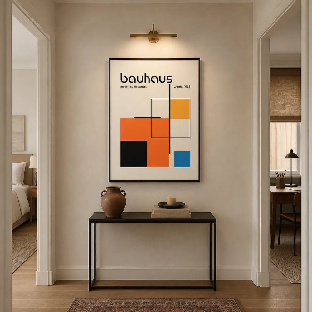 Room mockup featuring Bauhaus Mid-Century Modern Art Print 1