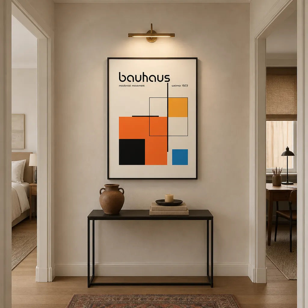 Room mockup featuring Bauhaus Mid-Century Modern Art Print 1