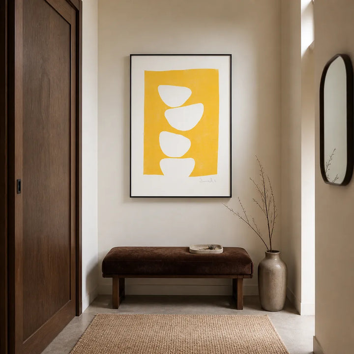 Room mockup featuring Sunshine Mid-Century Abstract 2