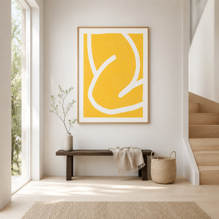Room mockup featuring Sunshine Mid-Century Abstract 1