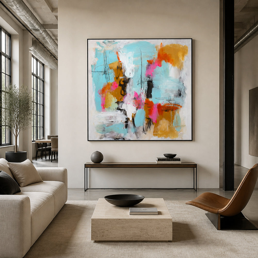 Room mockup featuring Dreamscape Abstract Art Print
