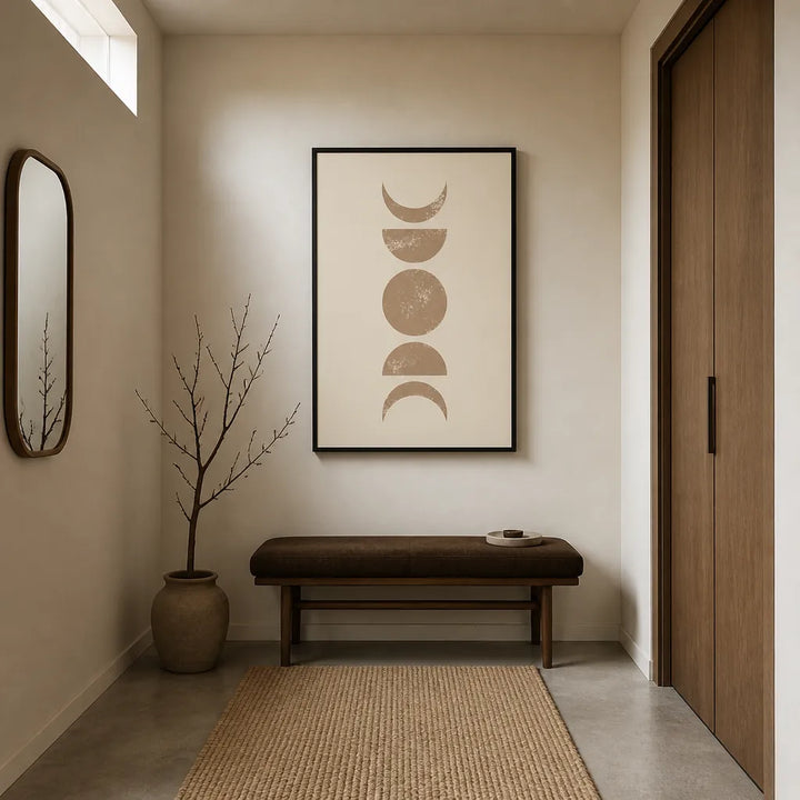 Room mockup featuring Boho Geometric Mid-Century Modern Art Print 3