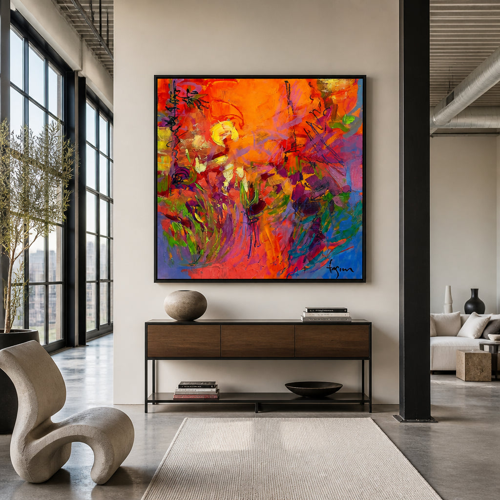Room mockup featuring Emblaze Abstract Art Print