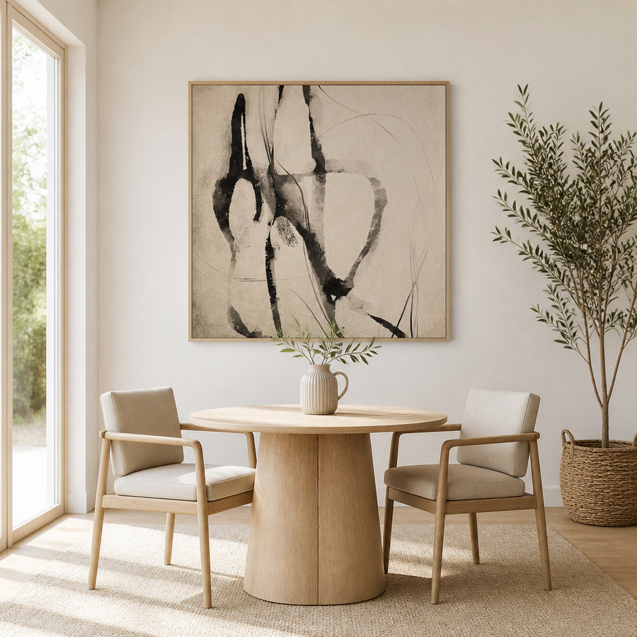 Onisa in Neutral Abstract Art Print in a room setting