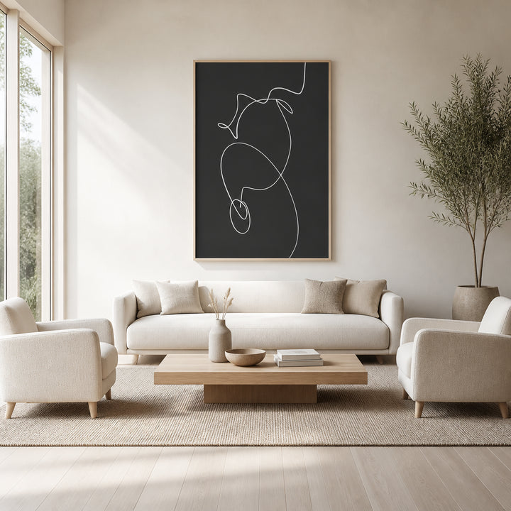 Room mockup featuring Essential Lines 1 Contemporary Art Print