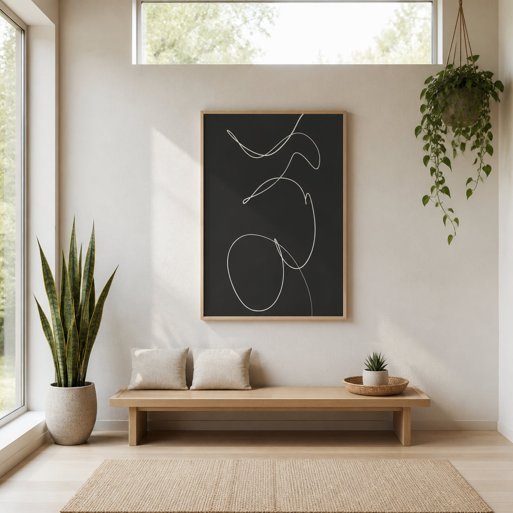 Room mockup featuring Essential Lines 2 Contemporary Art Print