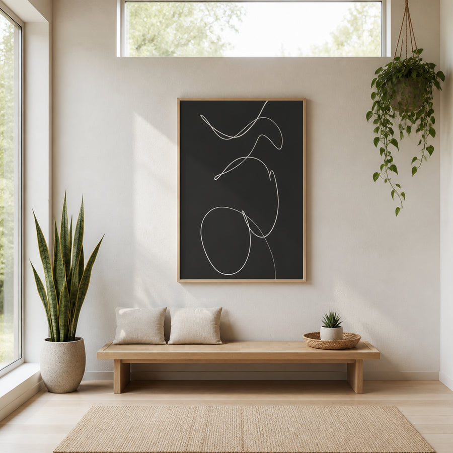 Essential Lines 2 Contemporary Art Print in a room setting