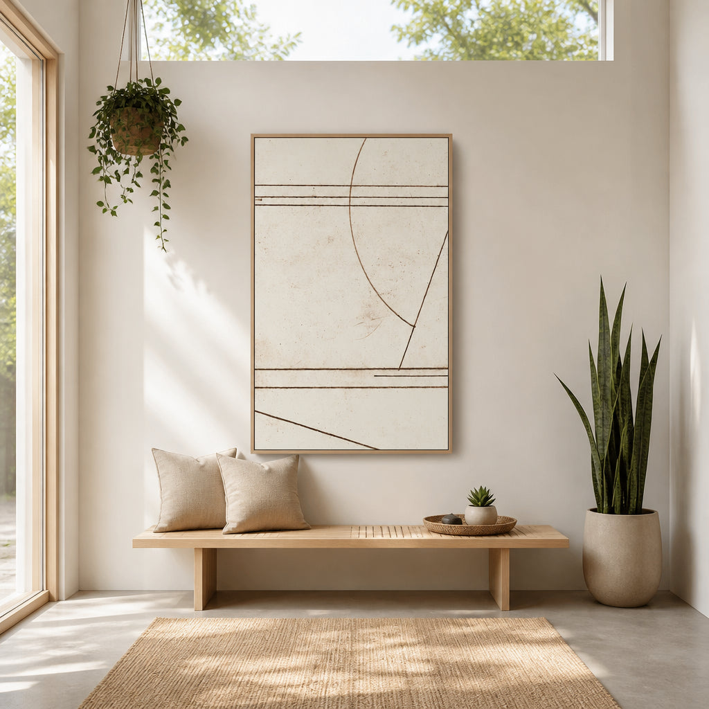 Contemporary Abstract Minmod 1 Art Print shown in a styled room