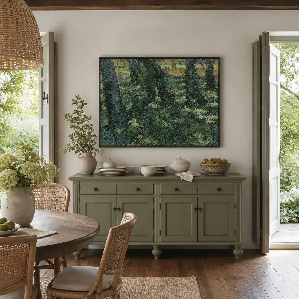 Room mockup featuring Undergrowth by Vincent Van Gogh