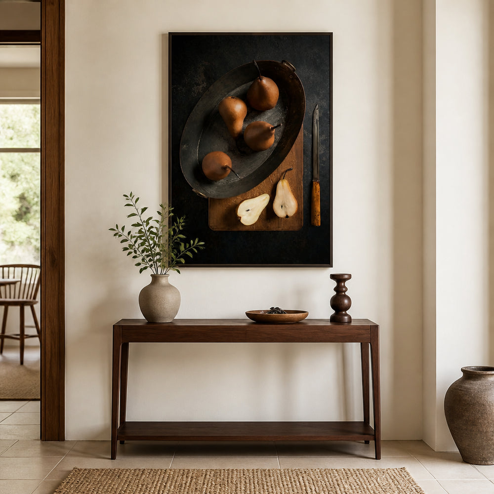 Room mockup featuring Rustic Pear Ensemble Art Print