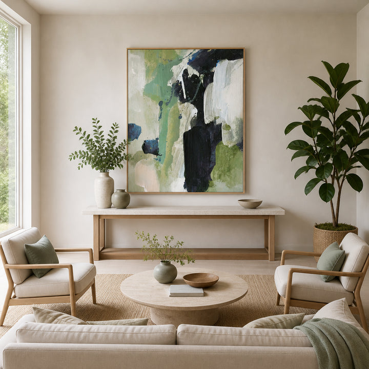 Room mockup featuring Verdant Brushstrokes Art Print
