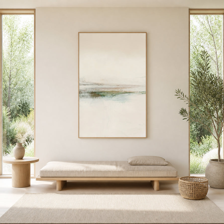 Whispering Shadows Abstract Art Print 2 in a room setting