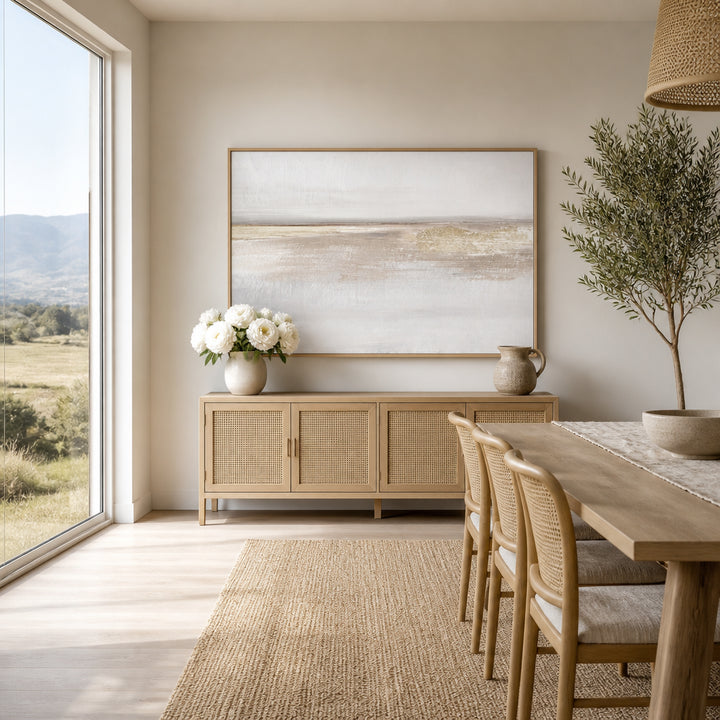 Room mockup featuring Serene Coastal Panorama Art Print