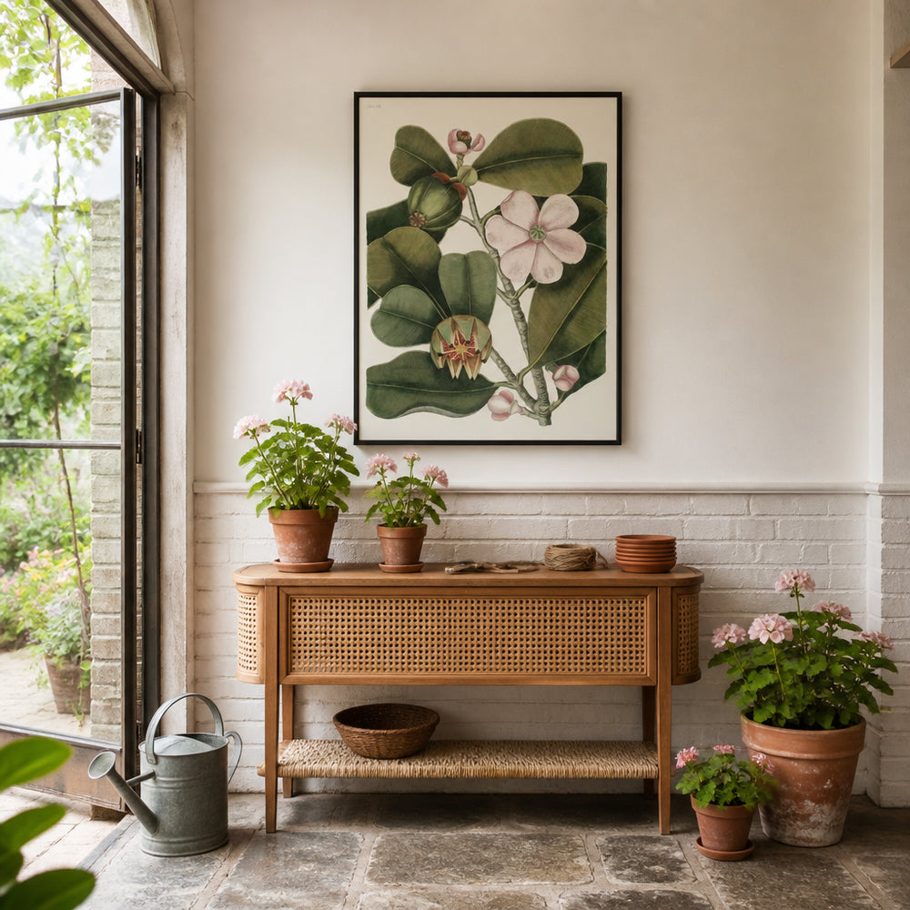 Room mockup featuring Balsam Tree Vintage Floral Art Print