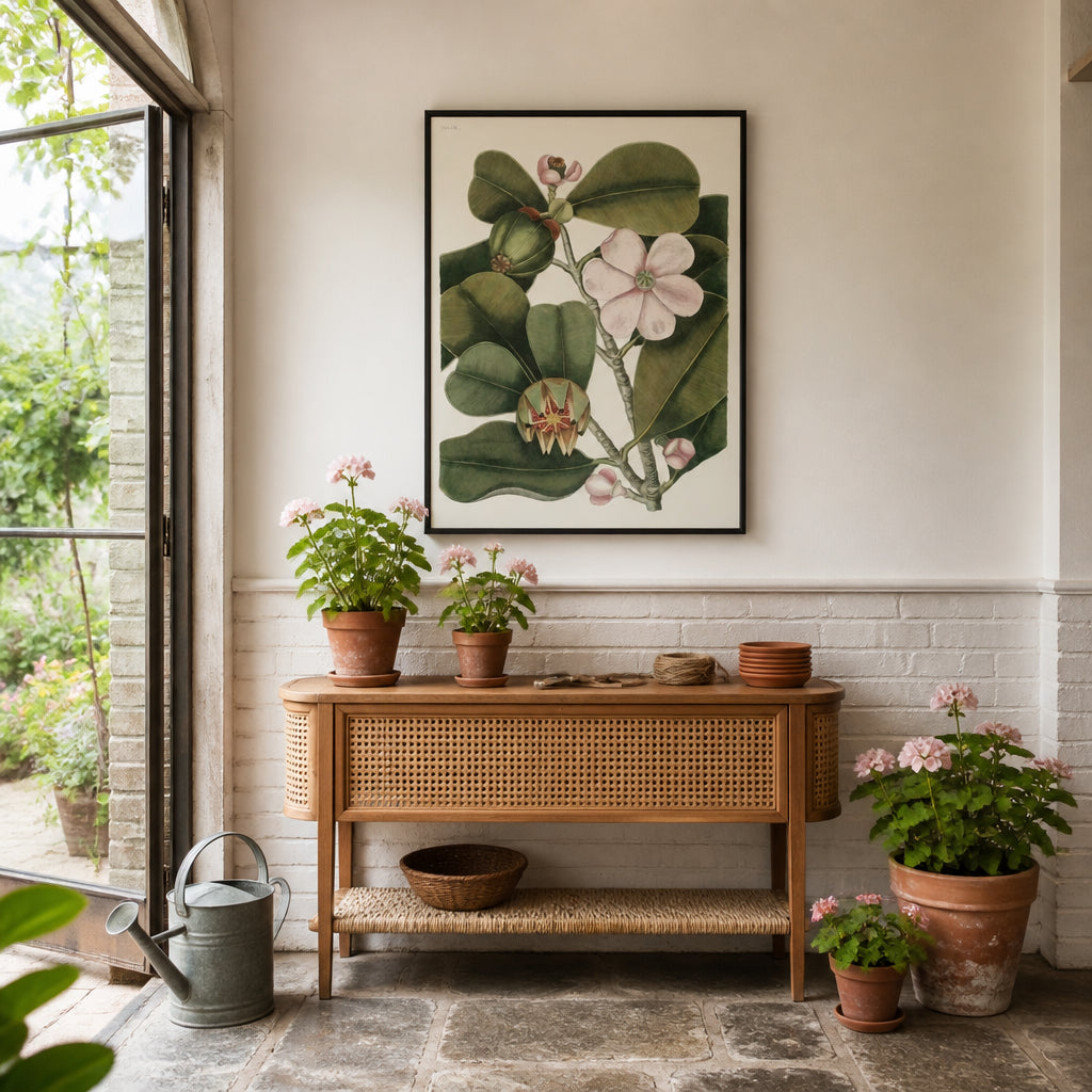Room mockup featuring Balsam Tree Vintage Floral Art Print