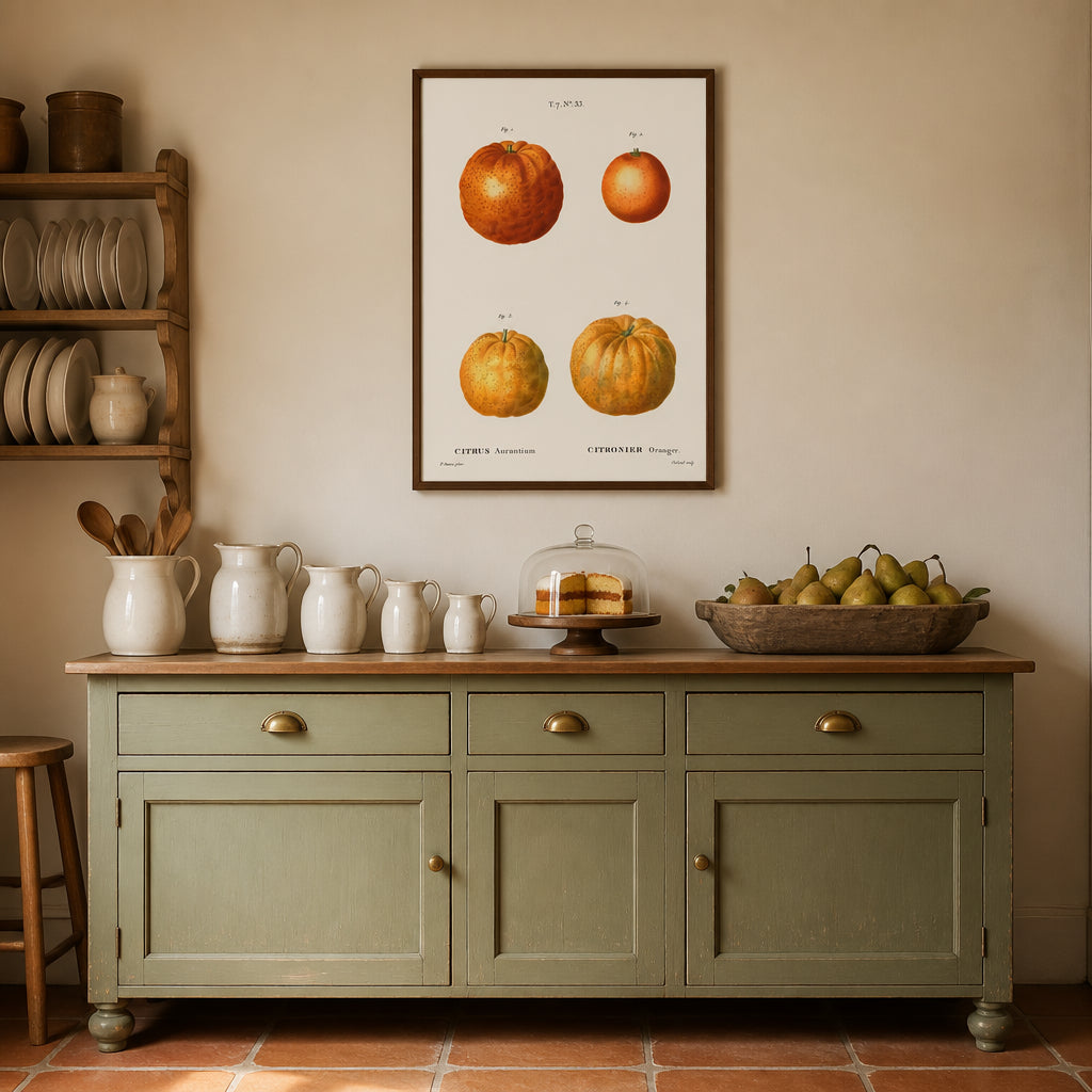 Room mockup featuring Bitter Orange Vintage Botanical Art Print