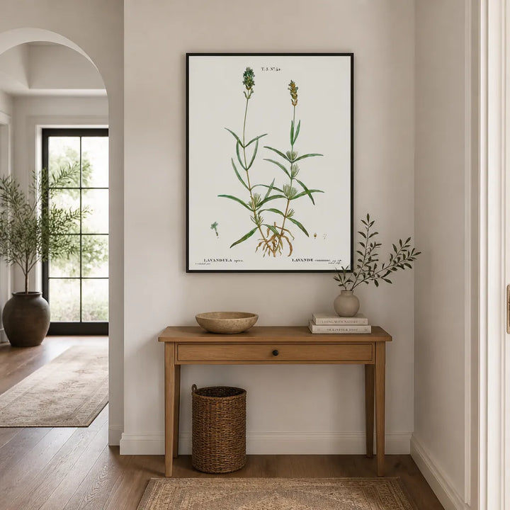 Room mockup featuring Broadleaved Lavender Vintage Botanical Art Print