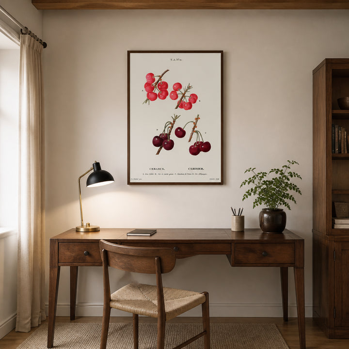 Room mockup featuring Cherished Cherries Vintage Fruit Art Print