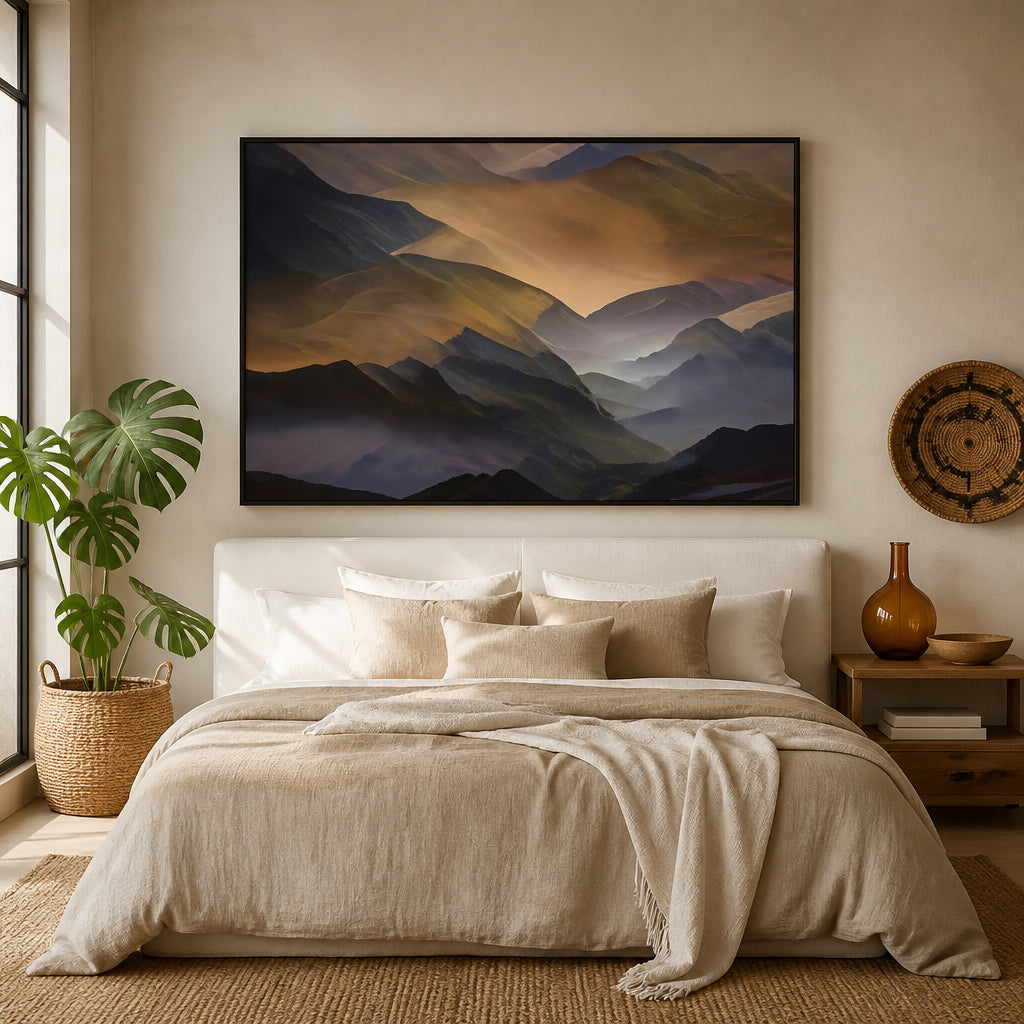 Room mockup featuring Layers of Land by Robin Wechsler