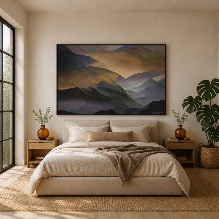 Room mockup featuring Layers of Land by Robin Wechsler