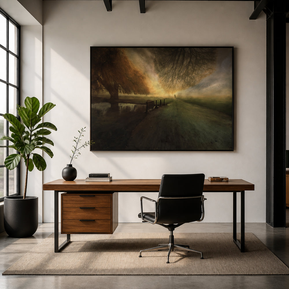 Room mockup featuring Some Other Time by Robert Fabrowski