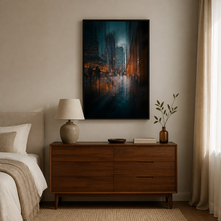 Room mockup featuring New York City Dusk Photo Print
