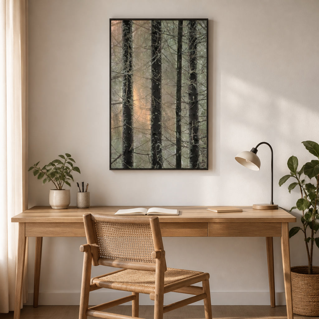 Room mockup featuring Enchanted Forest Veil Photo Print