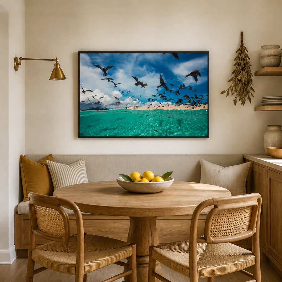 Seascape Flight Photo Print in a room setting