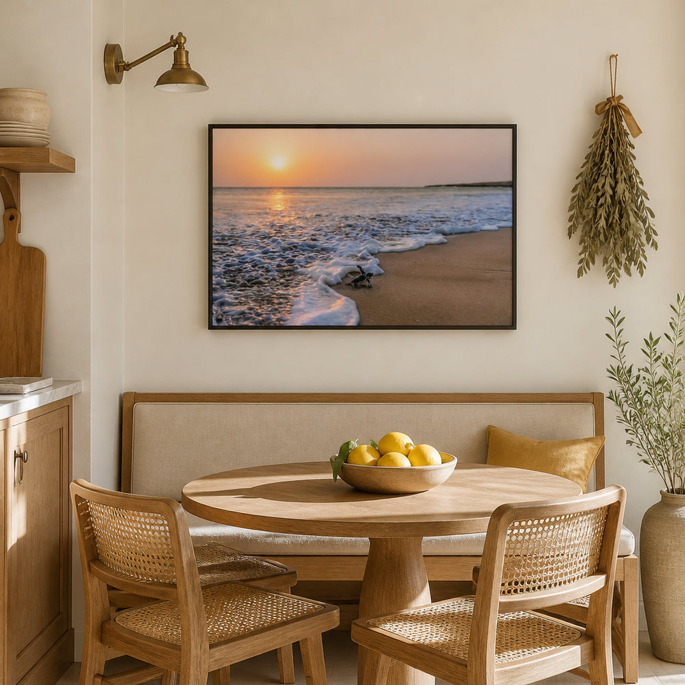 Room mockup featuring Seaside Sunrise Hatchling Print