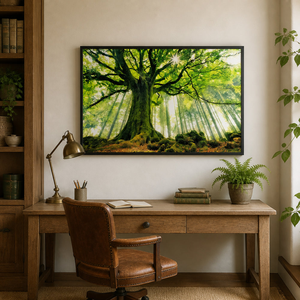 Room mockup featuring Enchanted Forest Canopy Print