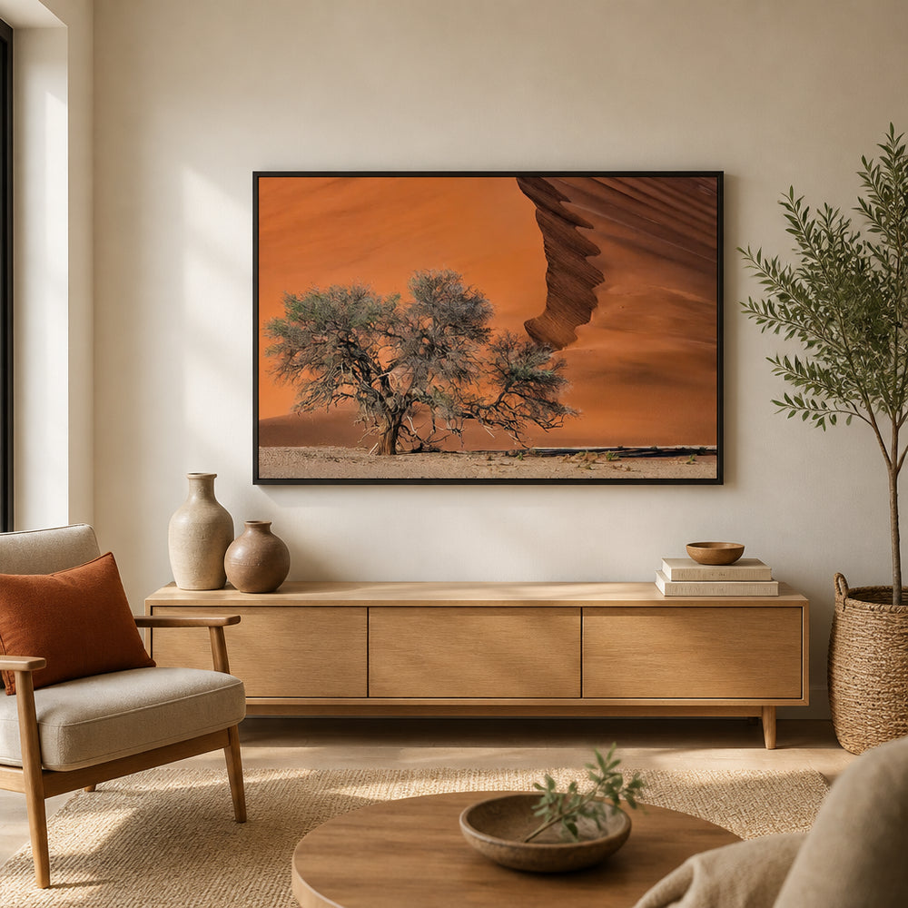 Room mockup featuring Desert Resilience Acacia Photography Art Print
