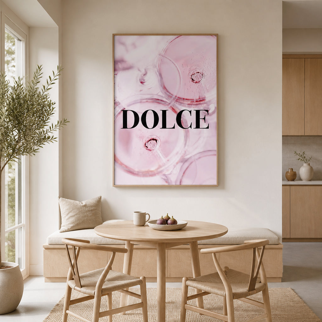 Room mockup featuring DOLCE Word Art Print