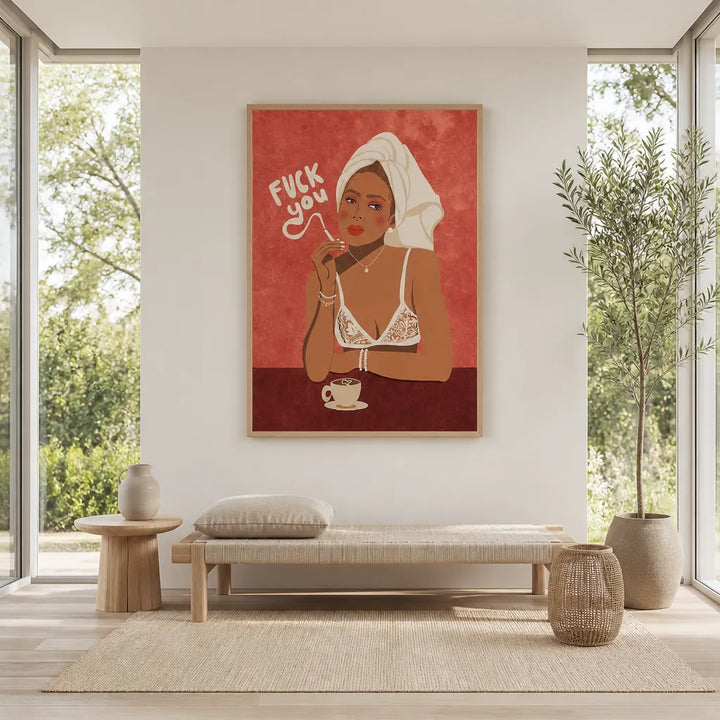 Room mockup featuring Bold Statement Contemporary Cafe Print