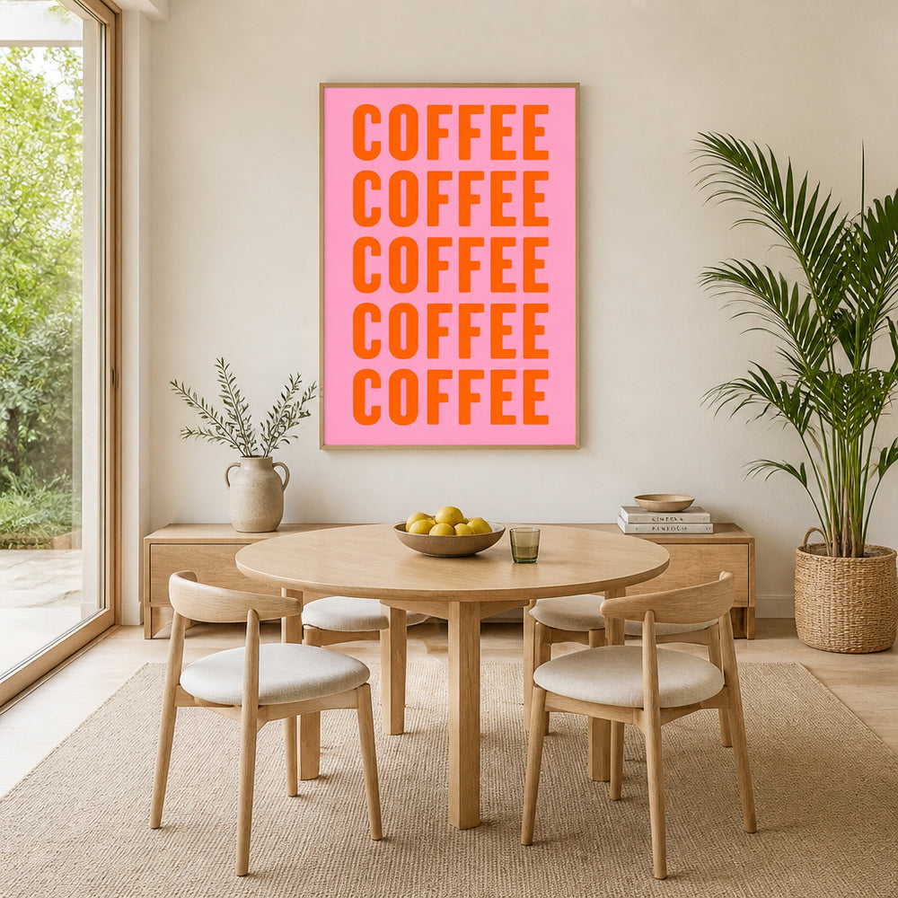 Room mockup featuring Caffeine Medley Word Art Print