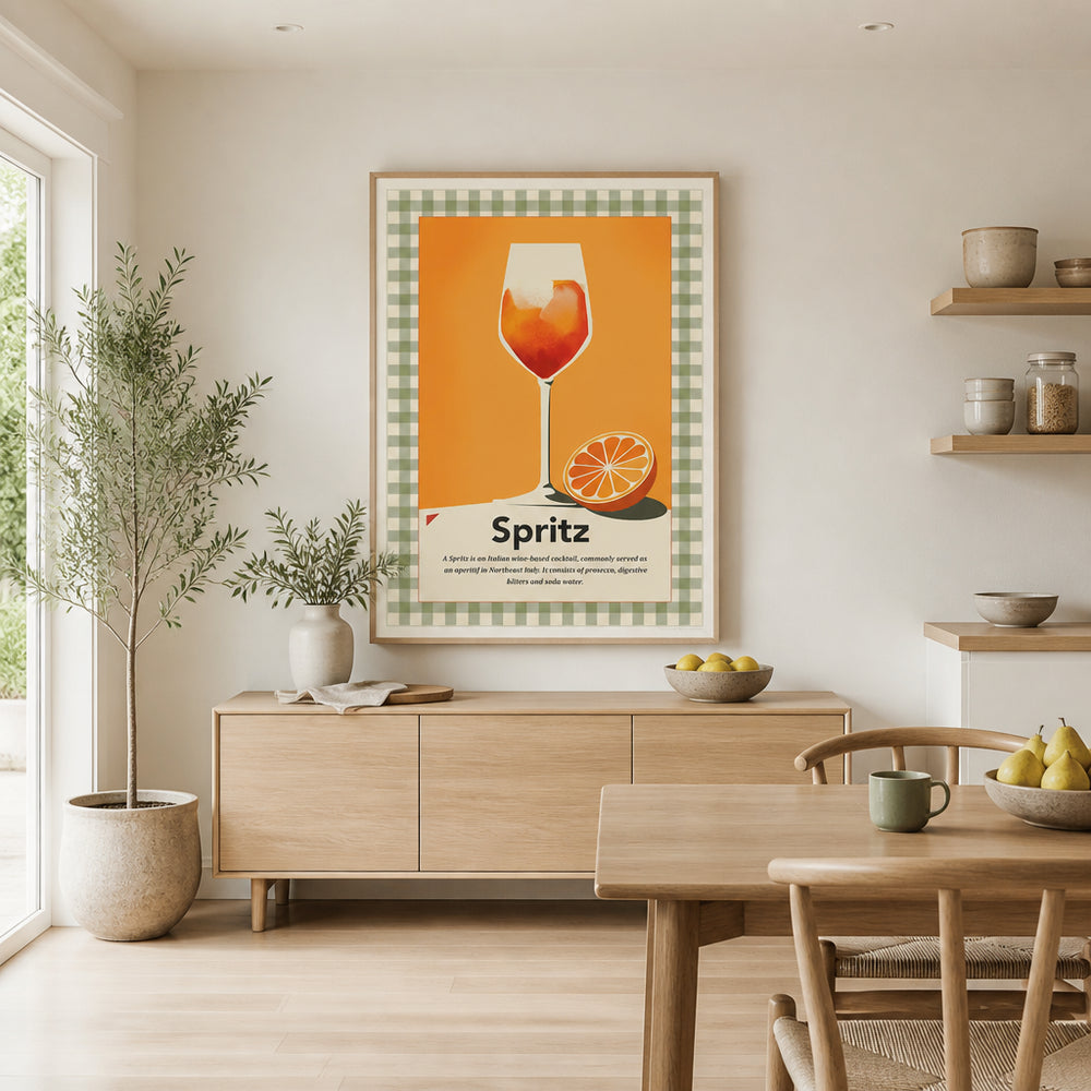 Room mockup featuring Classic Aperitivo Hour Drinks Print